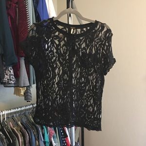 Poof Laced Sheer Top